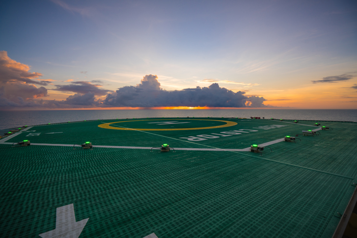 Sunset at the West Castor Rig