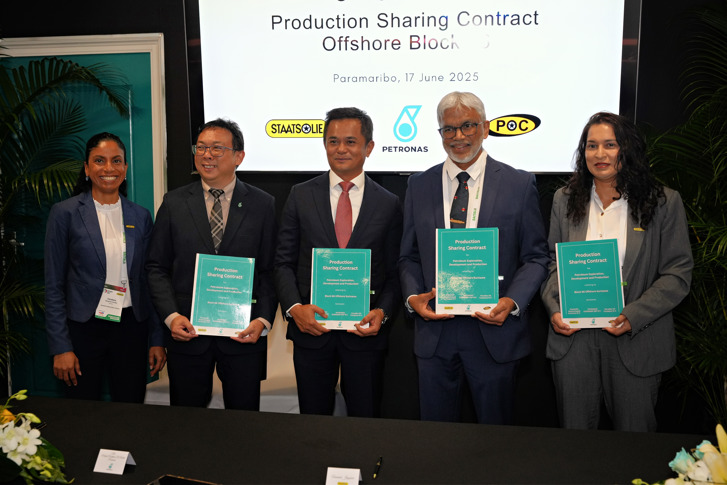 Staatsolie and PETRONAS sign production sharing contract for Block 66